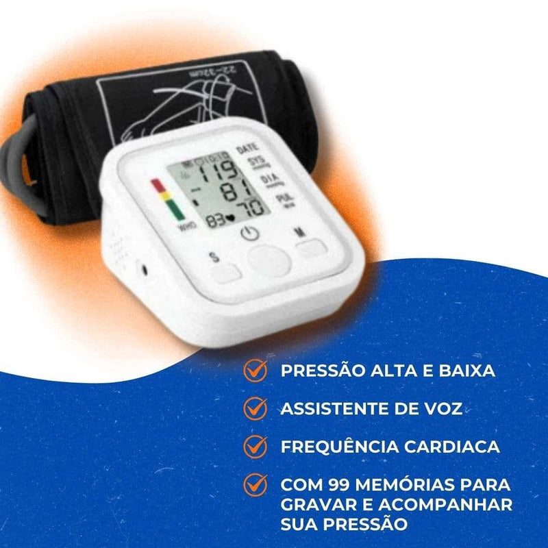 Medidor de Pressão de Braço Com Viva Voz